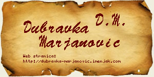 Dubravka Marjanović vizit kartica